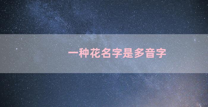 一种花名字是多音字