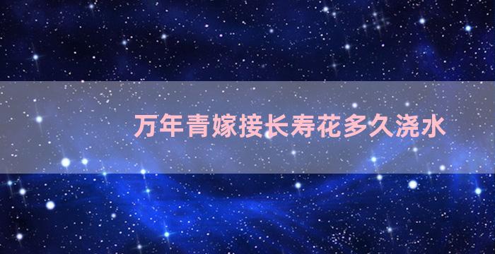 万年青嫁接长寿花多久浇水