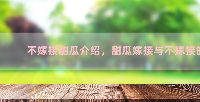 不嫁接甜瓜介绍，甜瓜嫁接与不嫁接的区别