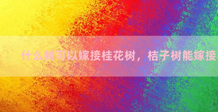 什么树可以嫁接桂花树，桔子树能嫁接苹果树吗