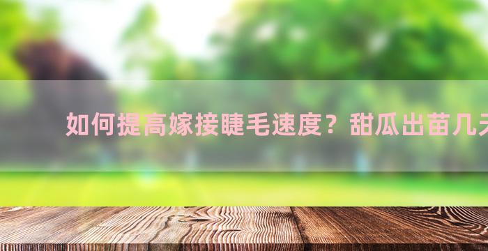 如何提高嫁接睫毛速度？甜瓜出苗几天嫁接