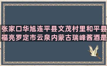 张家口华旭连平县文茂村里和平县福亮罗定市云泉内蒙古瑞峰酱酒是一种养生酒吗