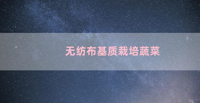 无纺布基质栽培蔬菜