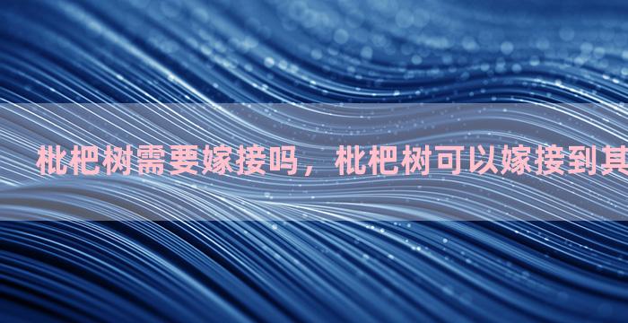 枇杷树需要嫁接吗，枇杷树可以嫁接到其他果树上吗