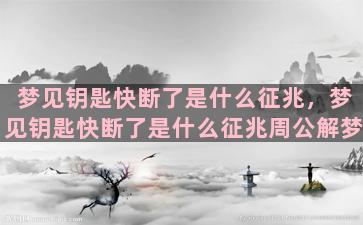 梦见钥匙快断了是什么征兆，梦见钥匙快断了是什么征兆周公解梦