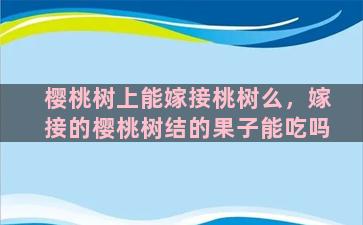 樱桃树上能嫁接桃树么，嫁接的樱桃树结的果子能吃吗