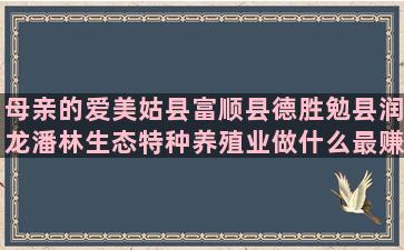 母亲的爱美姑县富顺县德胜勉县润龙潘林生态特种养殖业做什么最赚钱