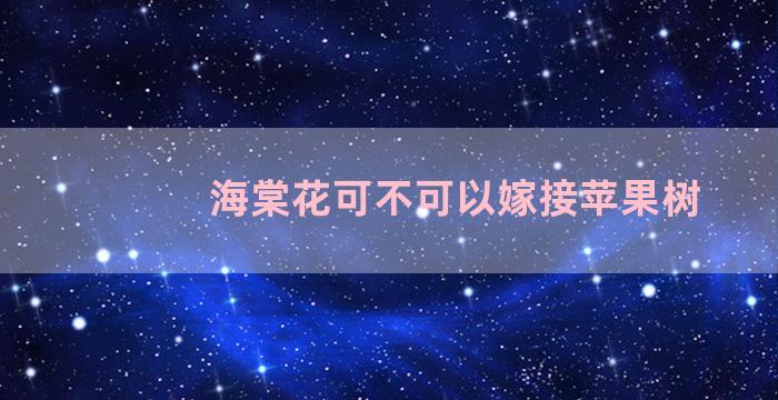 海棠花可不可以嫁接苹果树