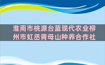 淮南市桃源台蓝现代农业柳州市虹丞胥母山种养合作社