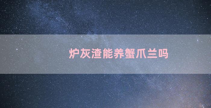 炉灰渣能养蟹爪兰吗