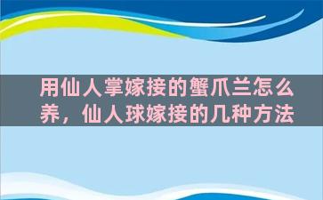 用仙人掌嫁接的蟹爪兰怎么养，仙人球嫁接的几种方法