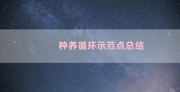 种养循环示范点总结