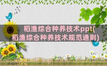 稻渔综合种养技术ppt(稻渔综合种养技术规范通则)