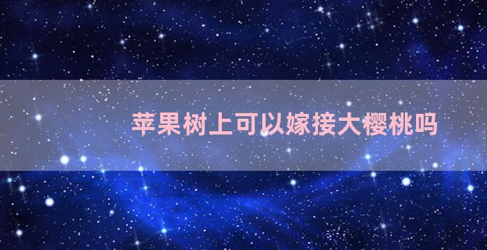 苹果树上可以嫁接大樱桃吗