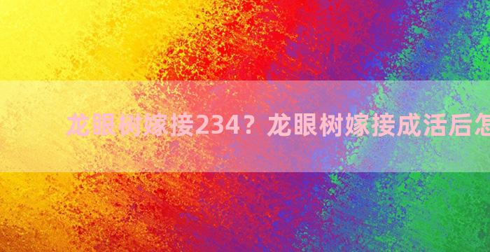 龙眼树嫁接234？龙眼树嫁接成活后怎么管理